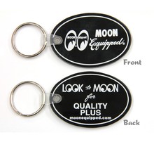 MOON Equipped Oval Rubber Key Ring [ MKR119BK ]