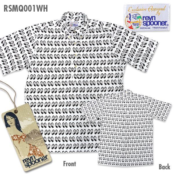Reyn Spooner / MOON Equipped Mens Short Sleeve Button Down Pull Over Shirts White [ RSMQ001WH ]