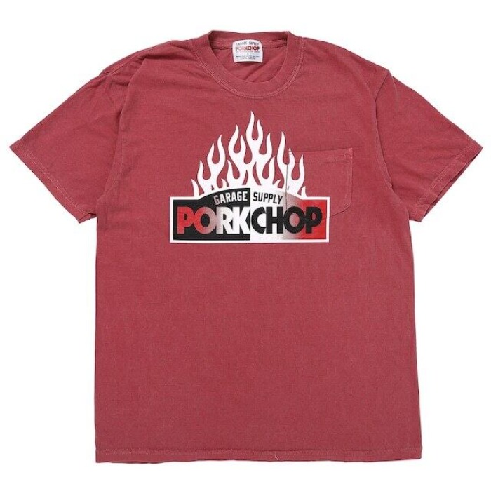 PORKCHOP / FIRE BLOCK POCKET TEE [RED]
